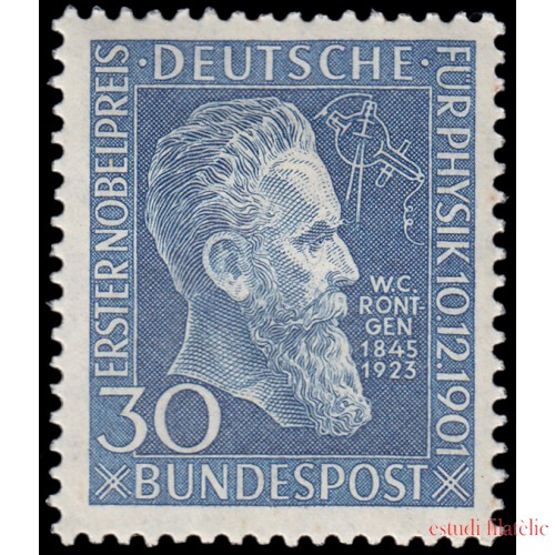 Alemania Federal Germany 33 1951 50 aniv. del Premio Nobel de Wilhelm Röntgen MH