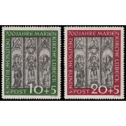 Alemania Federal Germany 25/26 1952 700 años catedral Marienkirche Lübeck MH