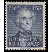 Alemania Federal Germany 52 1953 150 aniversario del nacimiento del químico y naturalista Justus von Liebig MH