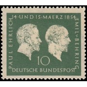 Alemania Federal Germany 73 1954 Centenario del nacimiento de Paul Ehrlich y Emil von Behring MH