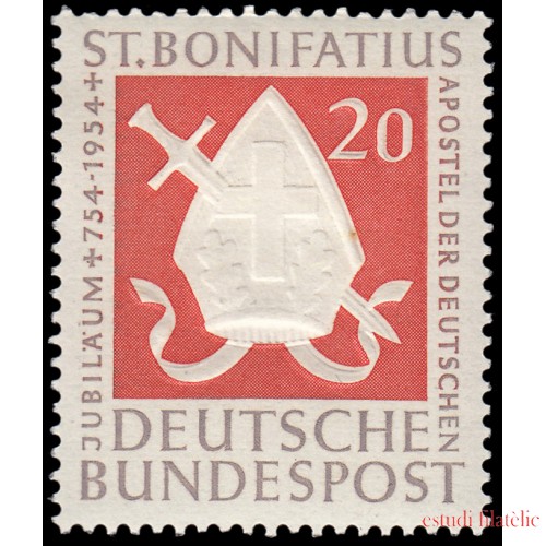 Alemania Federal Germany 75 1954 1200 aniv. de la muerte de San Bonifacio MH