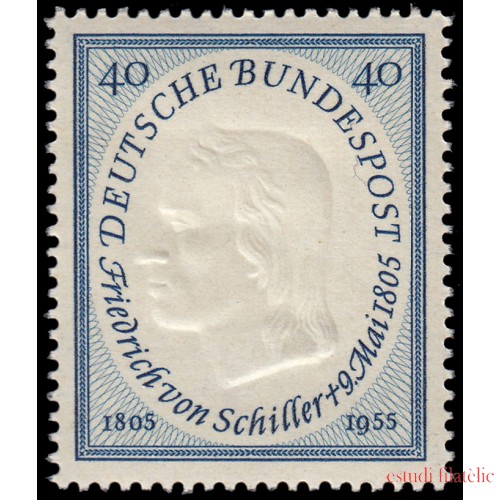 Alemania Federal Germany 86 1955 150 aniv. de la muerte de Friedrich von Schiller MH