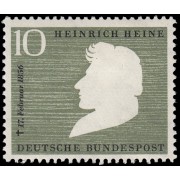 Alemania Federal  Germany 103 1955 1956 Centenario de la muerte del poeta Heinrich Heine (1797-1856) MH