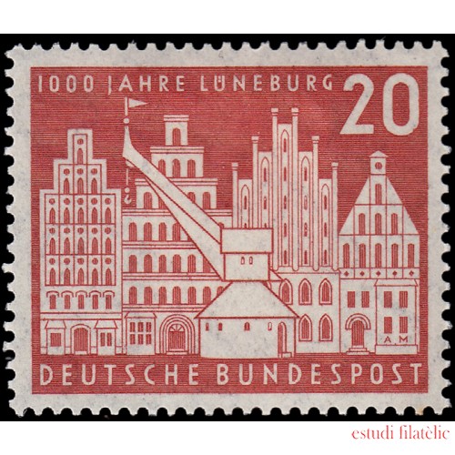 Alemania Federal Germany 106 1956 Casas ciudadanas medievales, grúa antigua MH