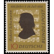 Alemania Federal Germany 108 1956 Silueta de Robert Schumann (1810-1856), notas originales MH