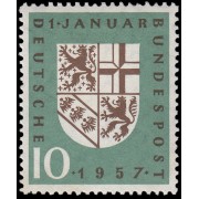 Alemania Federal Germany 125 1957 Reintegración del Sarre a la RFA, escudo de armas MH