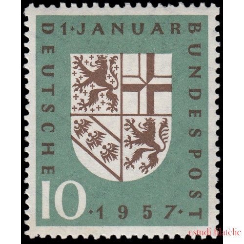 Alemania Federal Germany 125 1957 Reintegración del Sarre a la RFA, escudo de armas MH