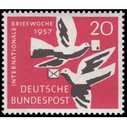 Alemania Federal Germany 148 1957 Semana Internacional de Escritura de Cartas, palomas mensajeras MH