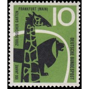 Alemania Federal Germany 159 1958 Centenario del zoo de Frankfurt Jirafa y león MH