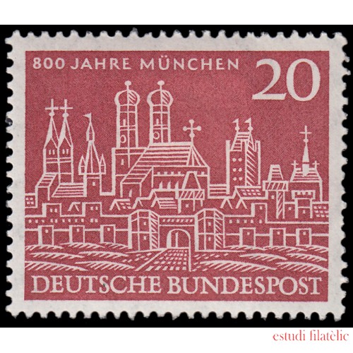 Alemania Federal Germany 160 1958 Múnich, vista del casco antiguo, detalle MH