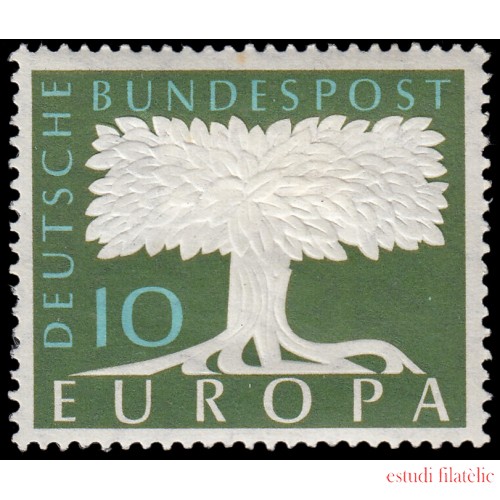 Alemania Federal Germany 166 1958 Europa (C.E.P.T.) 1957 Árbol Filigrana Q MH