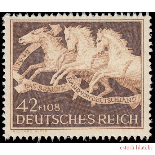 Alemania Imperio Germany 739 1942 Carrera de caballos 