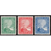 Alemania Imperio Germany 365/67 1925 Paisaje de Renania Castillo, horno y cabeza de águila  Renania: 1000 años alemanes MNH