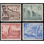 Alemania Imperio Germany  663/66 1940 Feria de primavera de Leipzig Vistas de Leipzig MNH