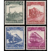 Alemania Imperio Germany 539/42 1935 Centenario del ferrocarril alemán MNH