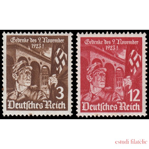 Alemania Imperio Germany 557/58 1935 12 aniv. de la marcha al Feldherrnhalle MNH