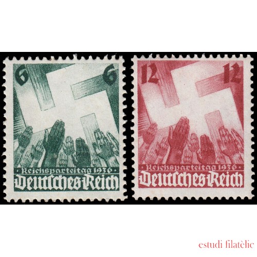 Alemania Imperio Germany 580/81 1936 8º Congreso nacional-socialista de Nuremberg MNH