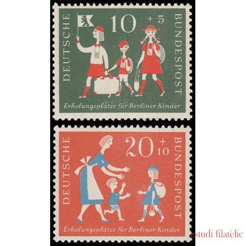 Alemania Federal Germany 129/30 1957 Lugares de ocio para niños en Berlín MNH