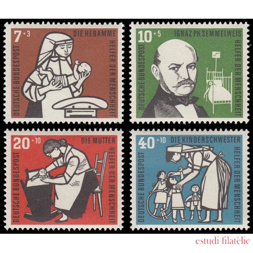 Alemania Federal Germany 119/22 1956 Bienestar: ayudantes de la humanidad 1956 MNH