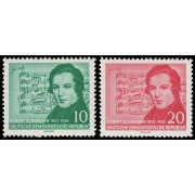 Alemania Oriental 264/65 1956 Centenario de la muerte del compositor Robert Schumann MNH