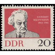 Alemania Oriental  637 1962 Centenario del nacimiento del escritor Gerhard Hauptmann MNH