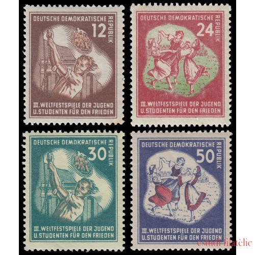 Alemania Oriental 41/44 1951 Festival de la juventud y estudiantes por la paz  MNH