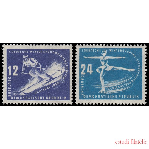 Alemania Oriental 3/4 1950 Primeros Campeonatos deportivos de invierno Shierke MNH