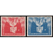 Alemania Oriental 36/37 1951 Visita del presidente polonés Bierut MNH