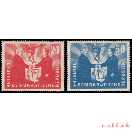 Alemania Oriental 36/37 1951 Visita del presidente polonés Bierut MNH