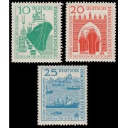 Alemania Oriental 352/54 1958 Reconstrucción del puerto de Rostock MNH