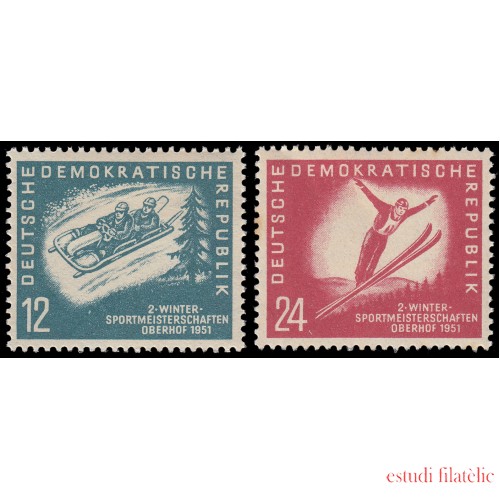 Alemania Oriental 32/33 1951 2º Campeonatos deportivos invierno-Oberhof MNH