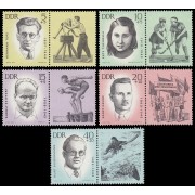 Alemania Oriental  686/90 1963 Deportistas antifascistas (II) MNH