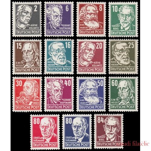 Alemania Oriental 91/05 1953 Celebridades diversas MNH