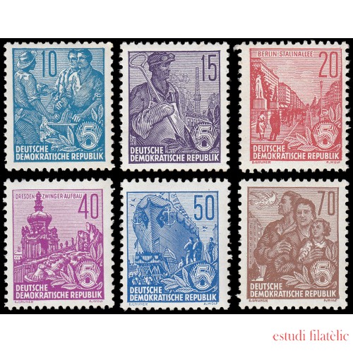 Alemania Oriental 190/93A 1955 Planes quinquenales MNH