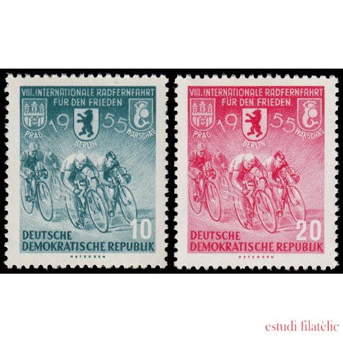 Alemania Oriental 198/99 1955 8ª Carrera ciclista internacional por la paz MNH