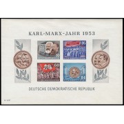 Alemania Oriental Germany HB 3A 1953 70 Aniversario de la muerte de Karl Marx MNH