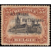 Alemania Ocupación Belga 10 1919/21 Sello de Bélgica con sobrecarga MH