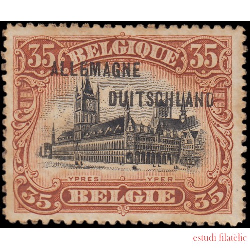 Alemania Ocupación Belga 10 1919/21 Sello de Bélgica con sobrecarga MH