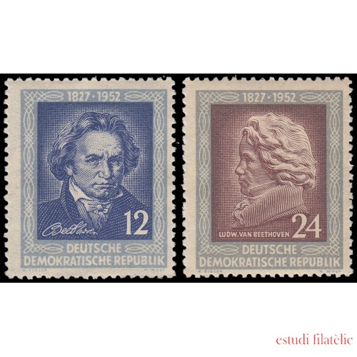 Alemania Oriental 50/53 1952 125 aniv. de la muerte de Beethoven MH