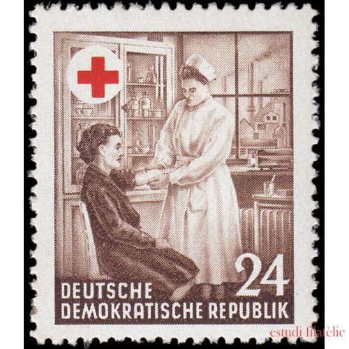 Alemania Oriental 136 1953 Primer aniv. de la fundación Cruz Roja en la RDA MH