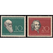 Alemania Oriental 349/50 1958 Charles Darwin y Charles Linné MH