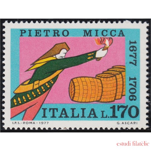 Italia Italy 1294 1977 300º Aniversario del héroe Pierre Micca MNH