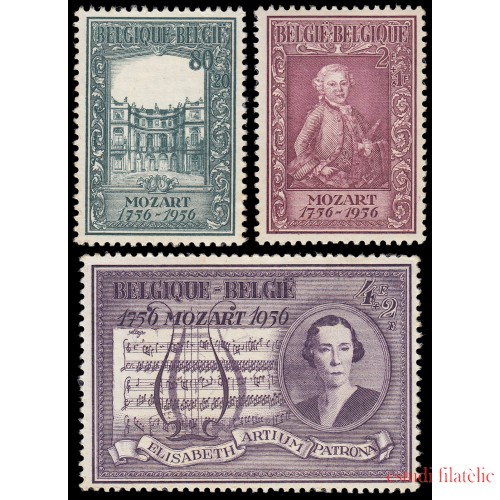 Bélgica 987/89 1956 Bicentenario del nacimiento de Mozart MNH