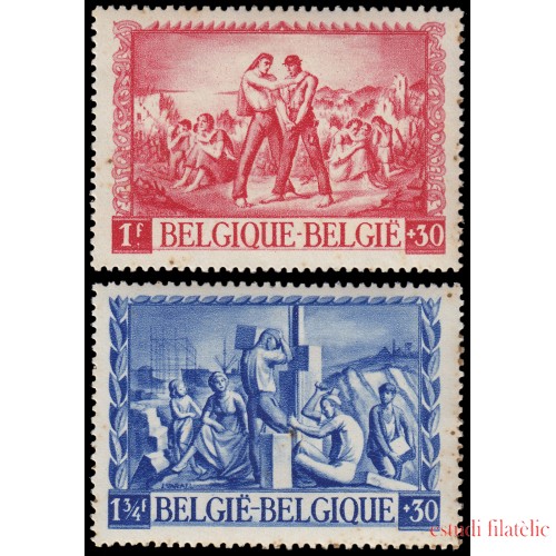 Bélgica 697/98 1945 A favor de los damnificados MNH