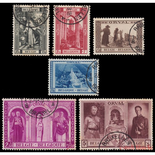 Bélgica 513/18 1939 Serie Abadía de Orval Usados