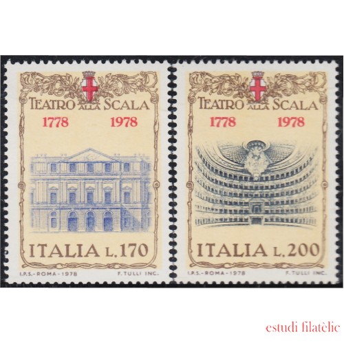 Italia Italy 1330/31 1978 200º Aniv. del teatro de la Scala de Milán MNH