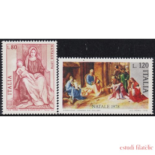 Italia Italy 1362/63 1978 Navidad cuadros de Giorgioni MNH