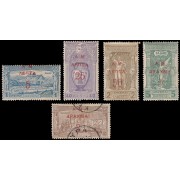 Grecia Greece 141/45 1901 Hermes Juegos Olímpicos, sobreimpresión MH y Usado