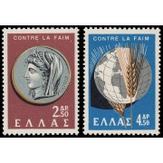 Grecia Greece 778/79 1963 Campaña mundial contra el hambre MNH