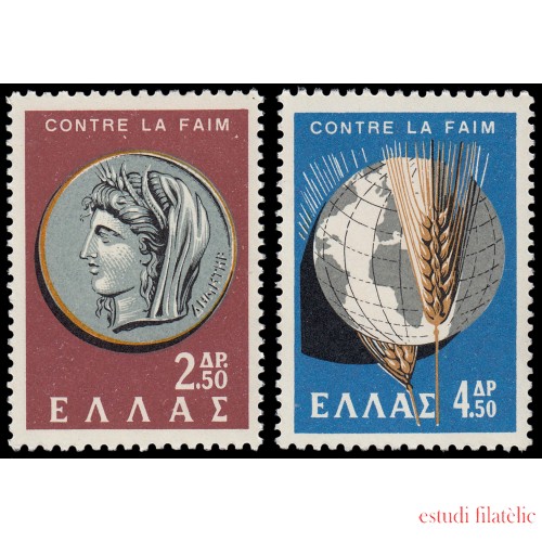 Grecia Greece 778/79 1963 Campaña mundial contra el hambre MNH